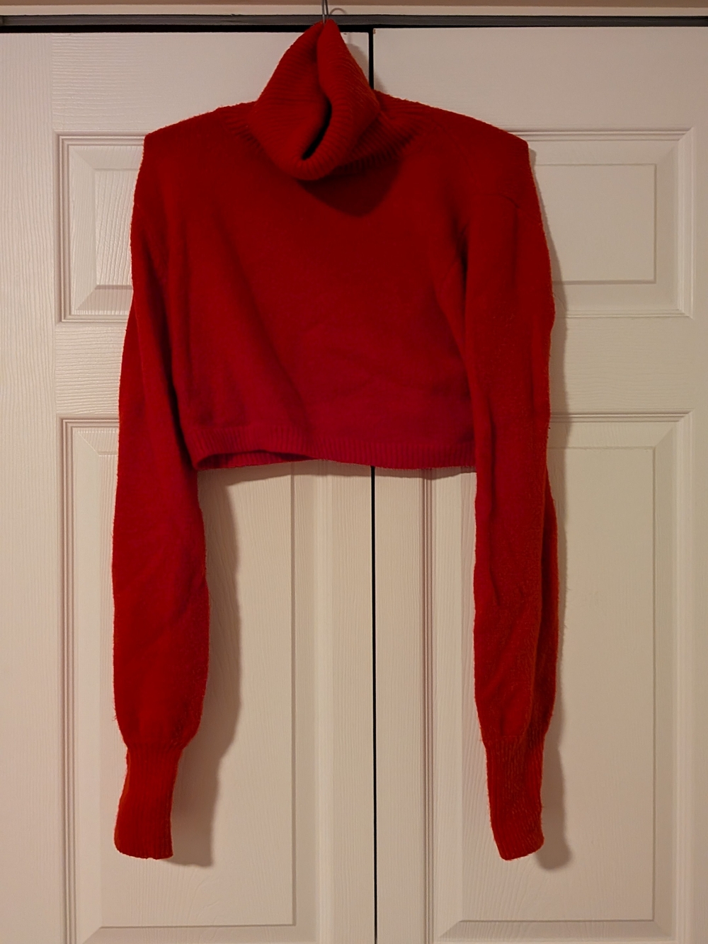 Princess Polly Red Cropped Turtleneck Sweater